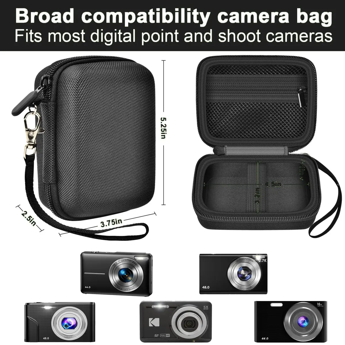 ALKOO Digital Camera Case for CAMKORY, KODAK Pixpro | Compact, Dustproof & Travel Friendly - view 3