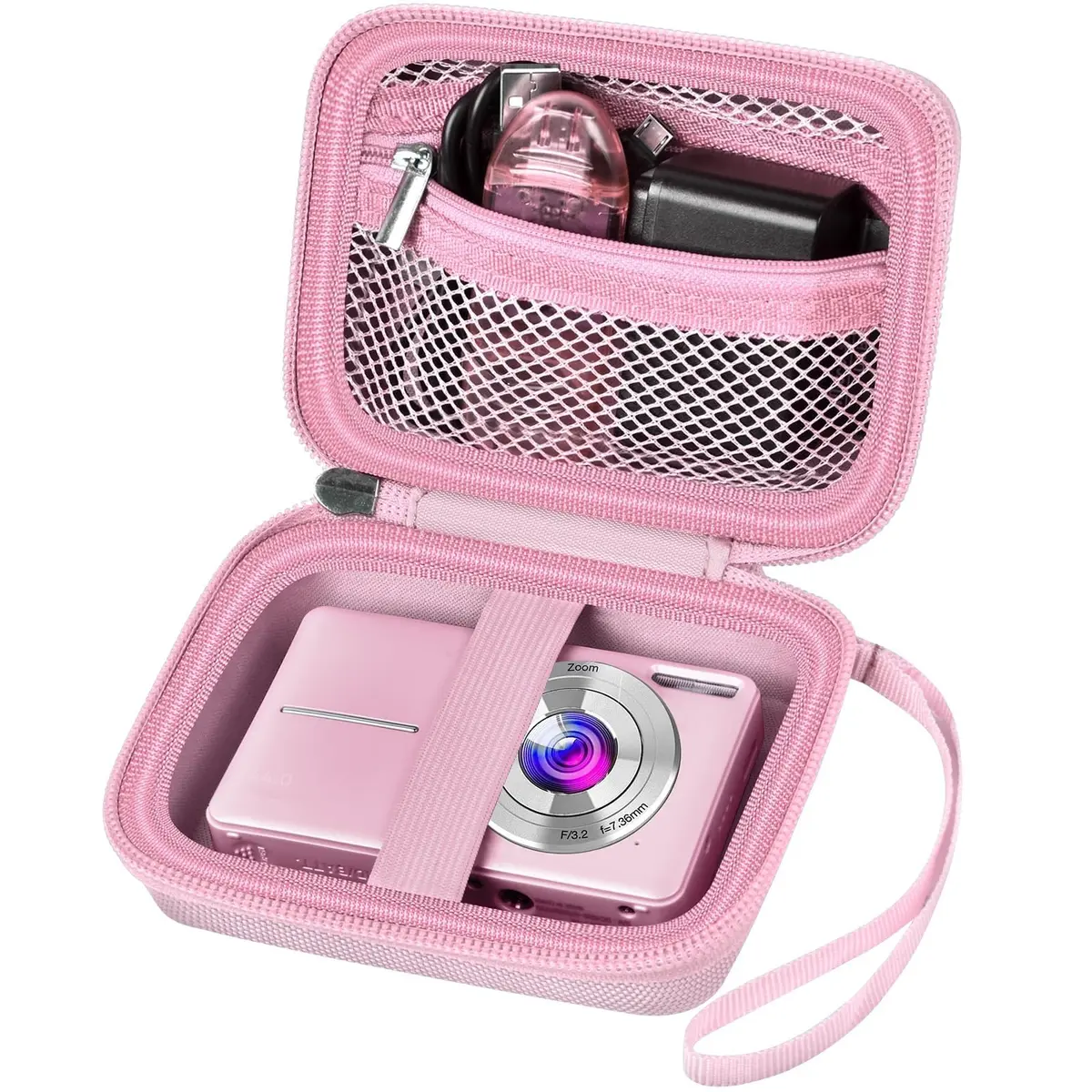 ALKOO Pink Digital Camera Case for Compact Cameras | Fits 5.25x3.75x2.5 Inches - main product image