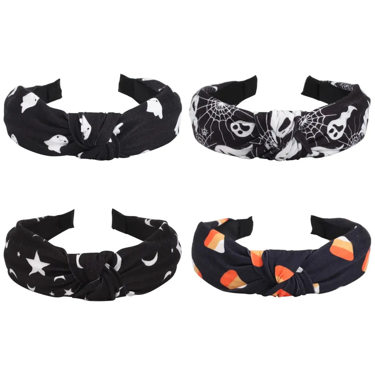 Ardorchid Halloween Headbands for Women Girls | 4-Pack Elastic Fabric Hairbands - main product image