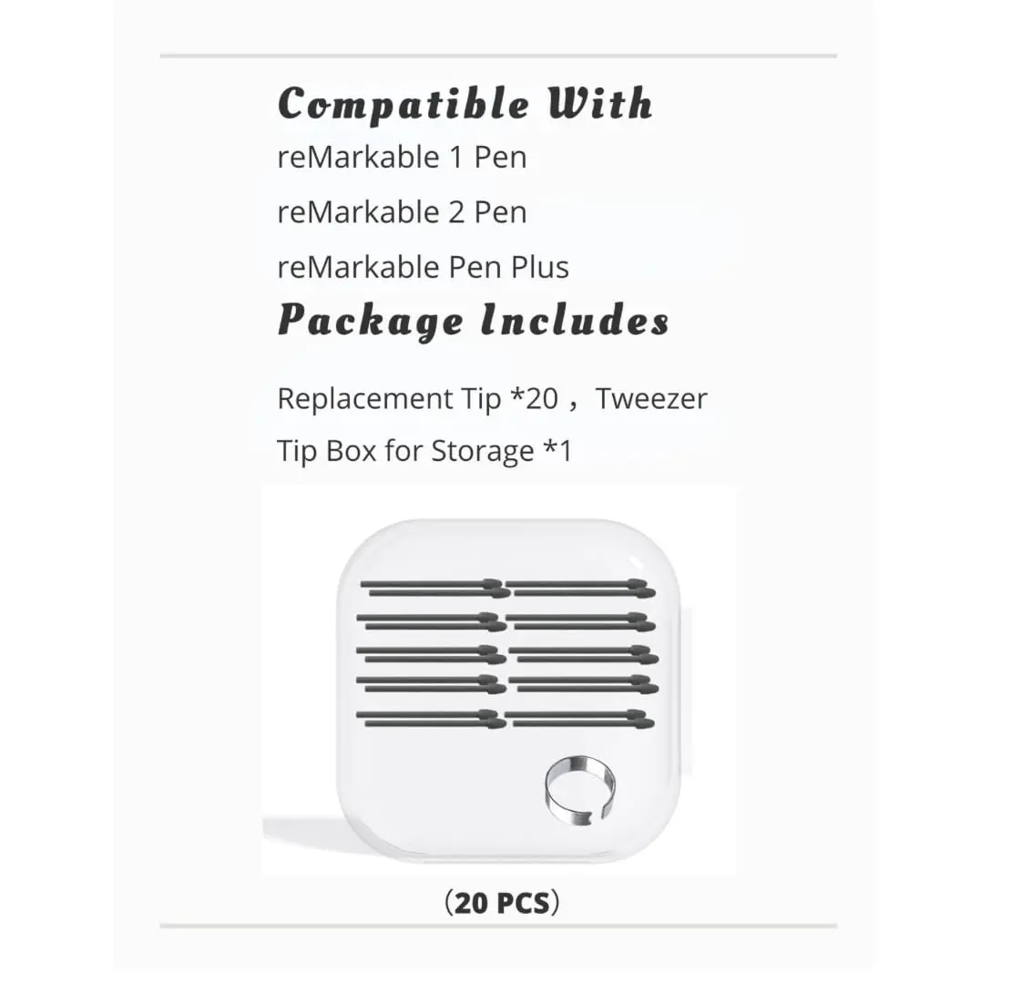 yelzoolny Marker Pen Tips for Remarkable 1/2 Stylus Pen Plus Replacement Soft Nibs with Tool (20 PCS/2B) | Paper-Like Writing Feel - view 5