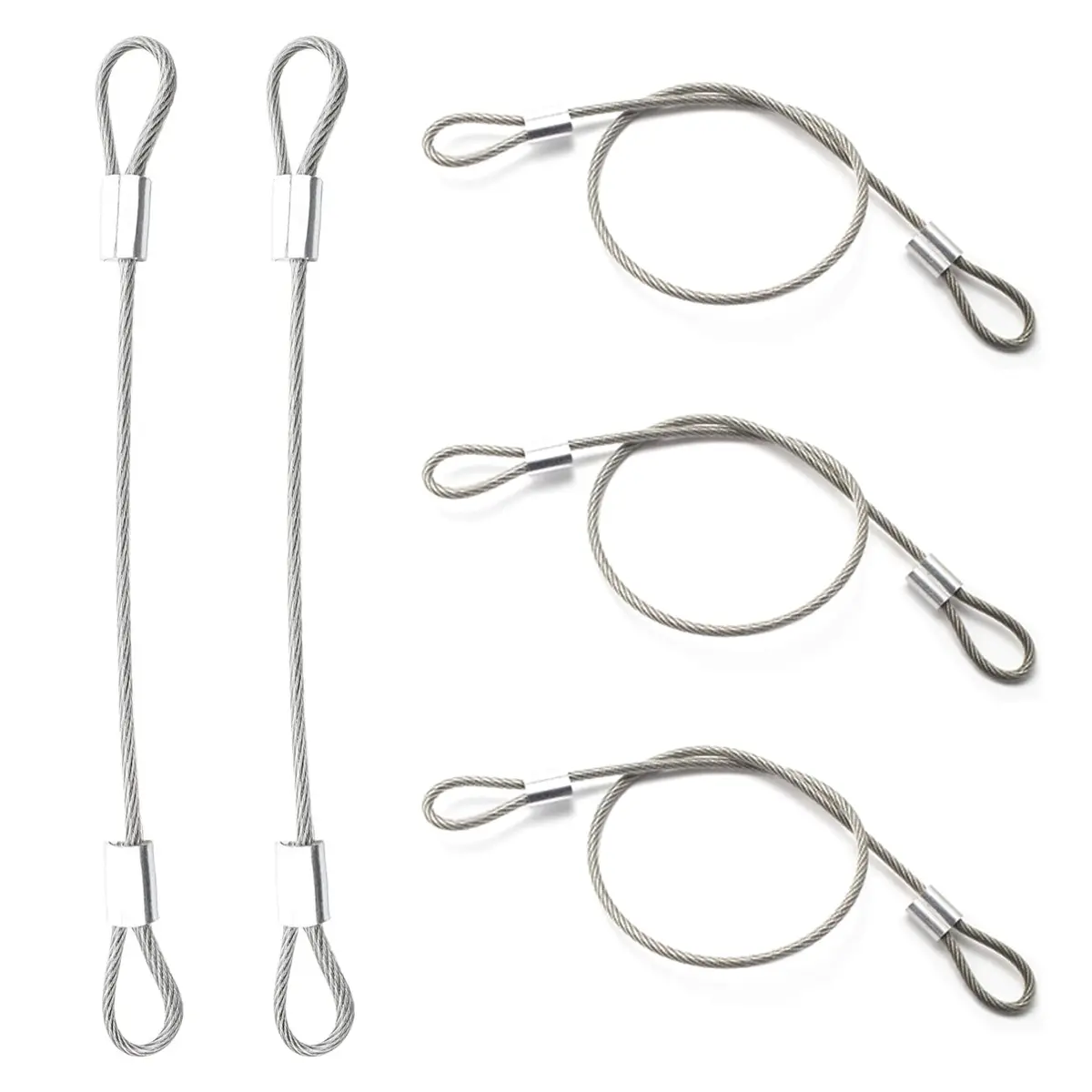 PUSNMI Stainless Steel Cable with Loops | Vinyl Coated Wire Rope for Security & Hanging Light-Weight Items - main product image