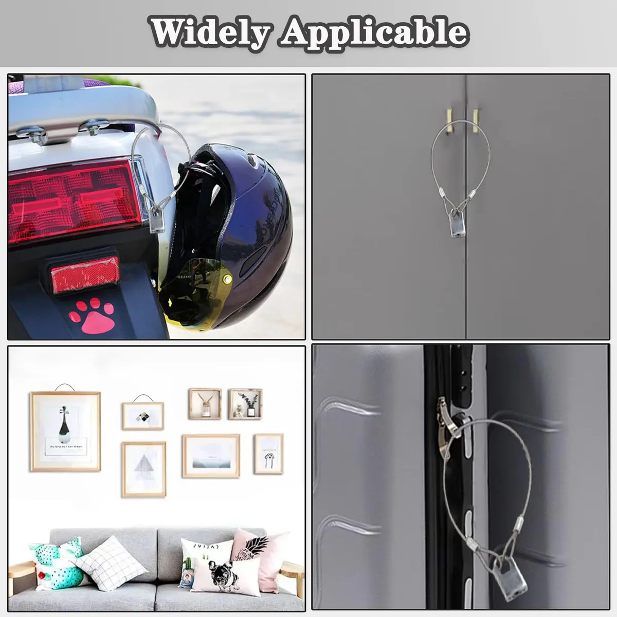PUSNMI Stainless Steel Cable with Loops | Vinyl Coated Wire Rope for Security & Hanging Light-Weight Items - view 5
