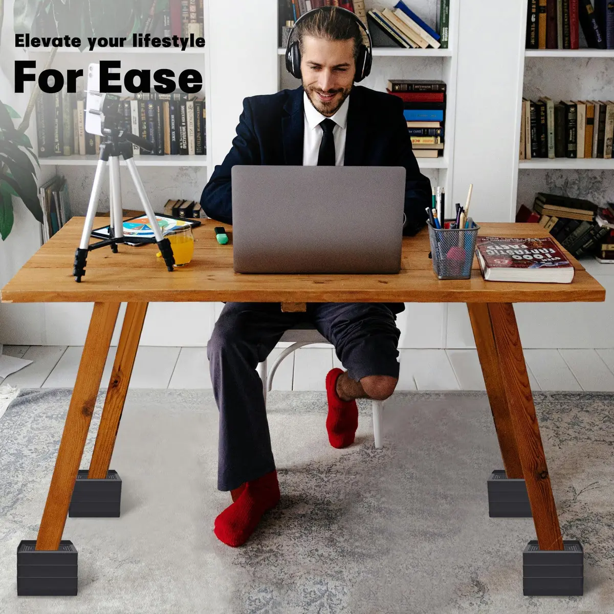 ANNKUT Furniture Risers 4 Inch | Heavy Duty Bed & Furniture Elevators for Home & Office - view 6