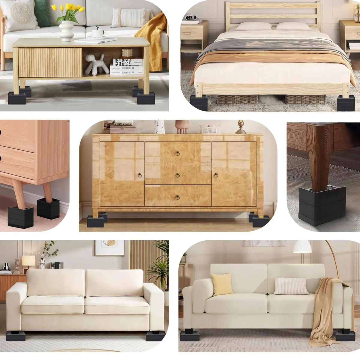 ANNKUT Furniture Risers 4 Inch | Heavy Duty Bed & Furniture Elevators for Home & Office - view 7