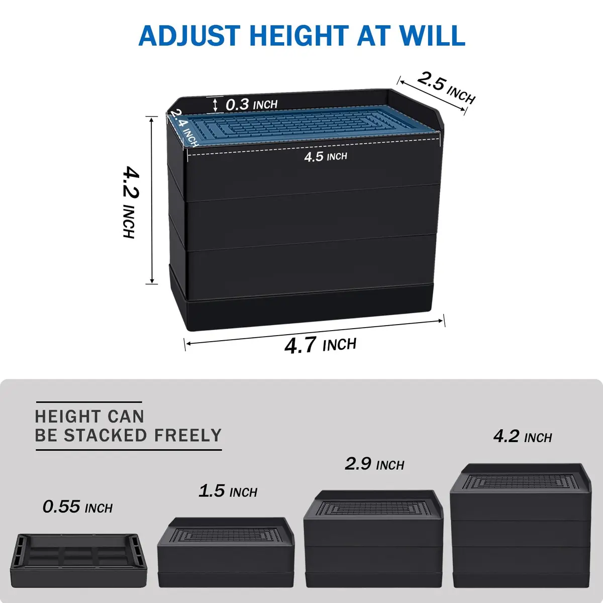 ANNKUT Furniture Risers 4 Inch | Heavy Duty Bed & Furniture Elevators for Home & Office - view 3