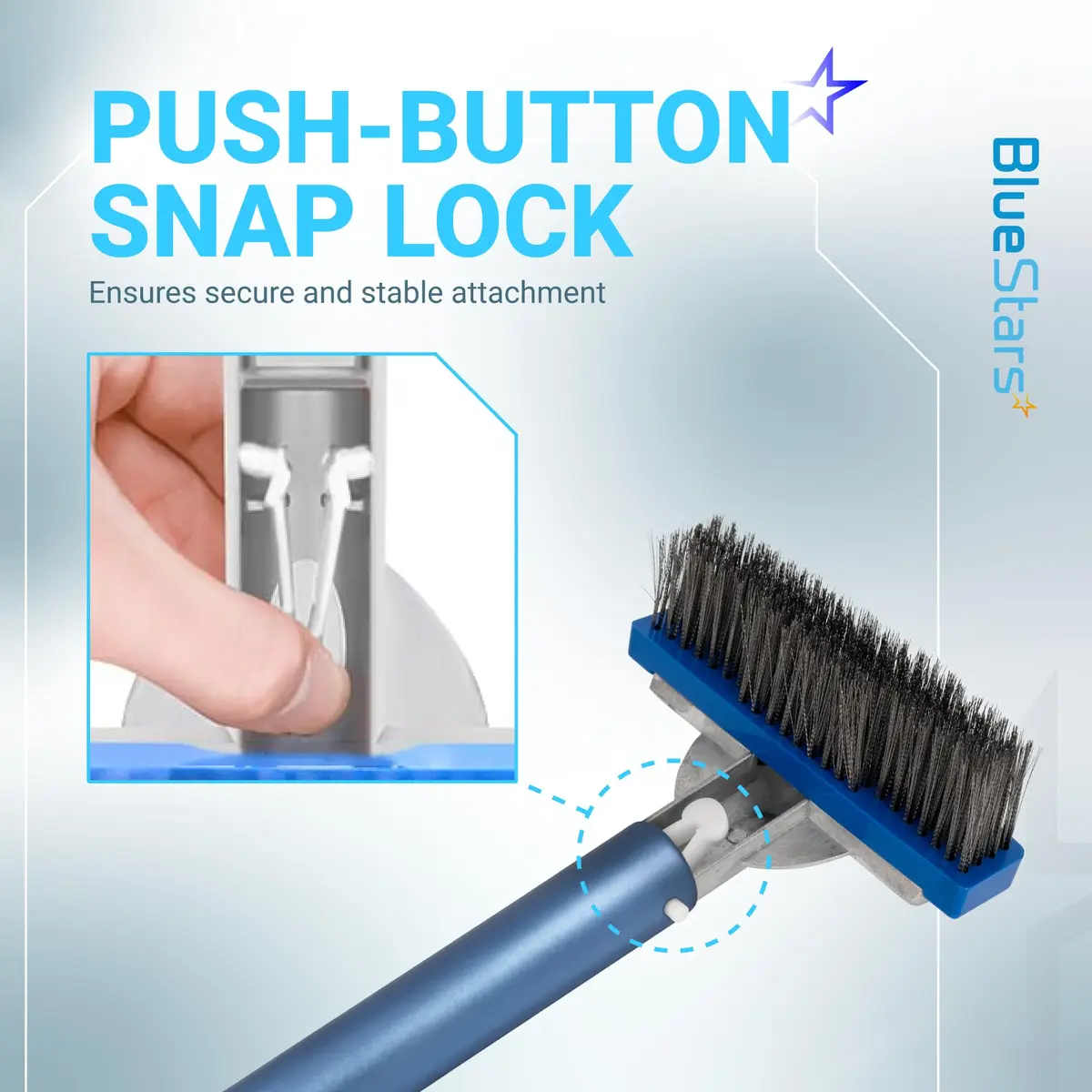BlueStars 5in Pool Brush with Stainless Steel Bristle Wire & Aluminum | Heavy Duty Pool Cleaning Tool - view 4