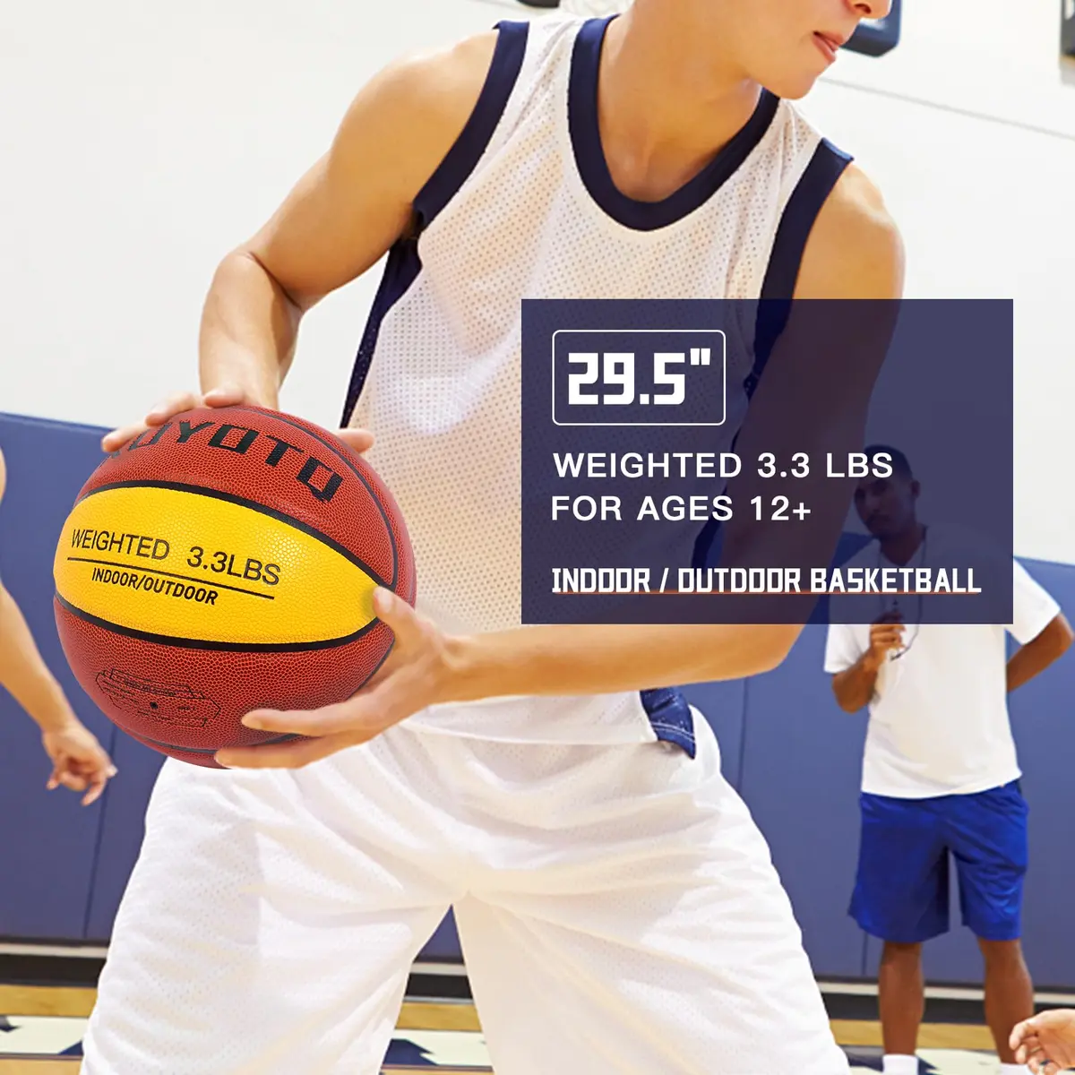 KUYOTQ Weighted Basketball Size 7 (1.5kg / 3.3lbs) | Official Size Trainer for Enhanced Dribbling & Control - view 5
