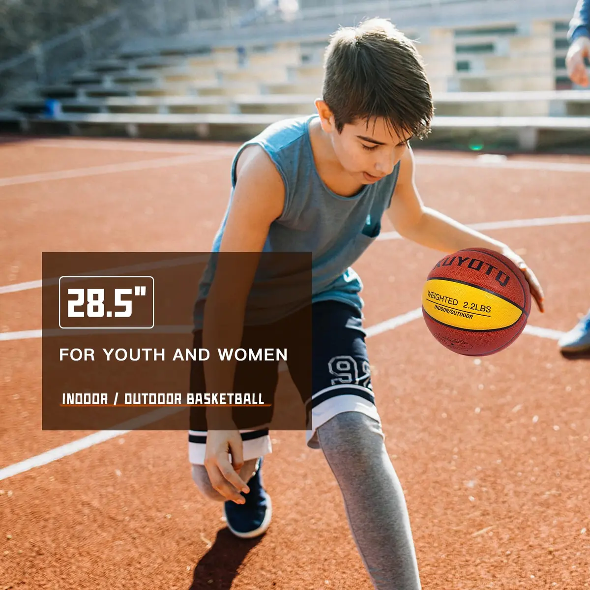 KUYOTQ 2.2lbs Weighted Training Basketball Size 6 (1.0kg) | Improve Ball Handling Dribbling - view 3