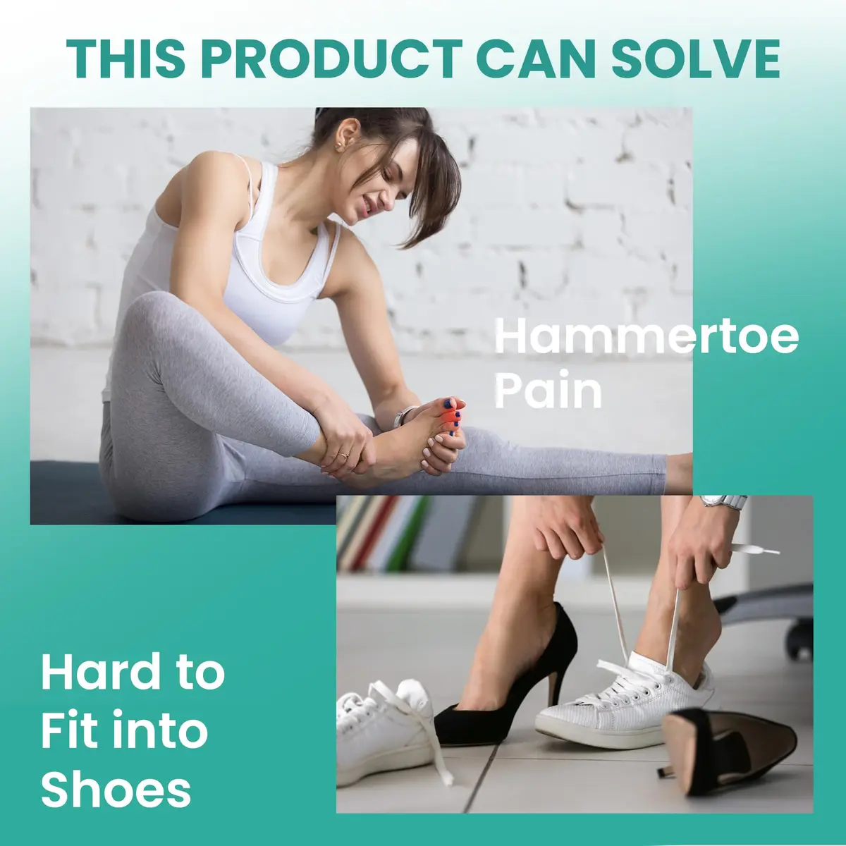 Welnove Hammertoe Corrector - 6 Pack Toe Splints - Soft Gel Toe Straighteners - Realign Bent, Curled, Crooked, Claw, Hammer Toes - Corrector for Men and Women, Large (Beige), FSA or HSA Eligible - view 5