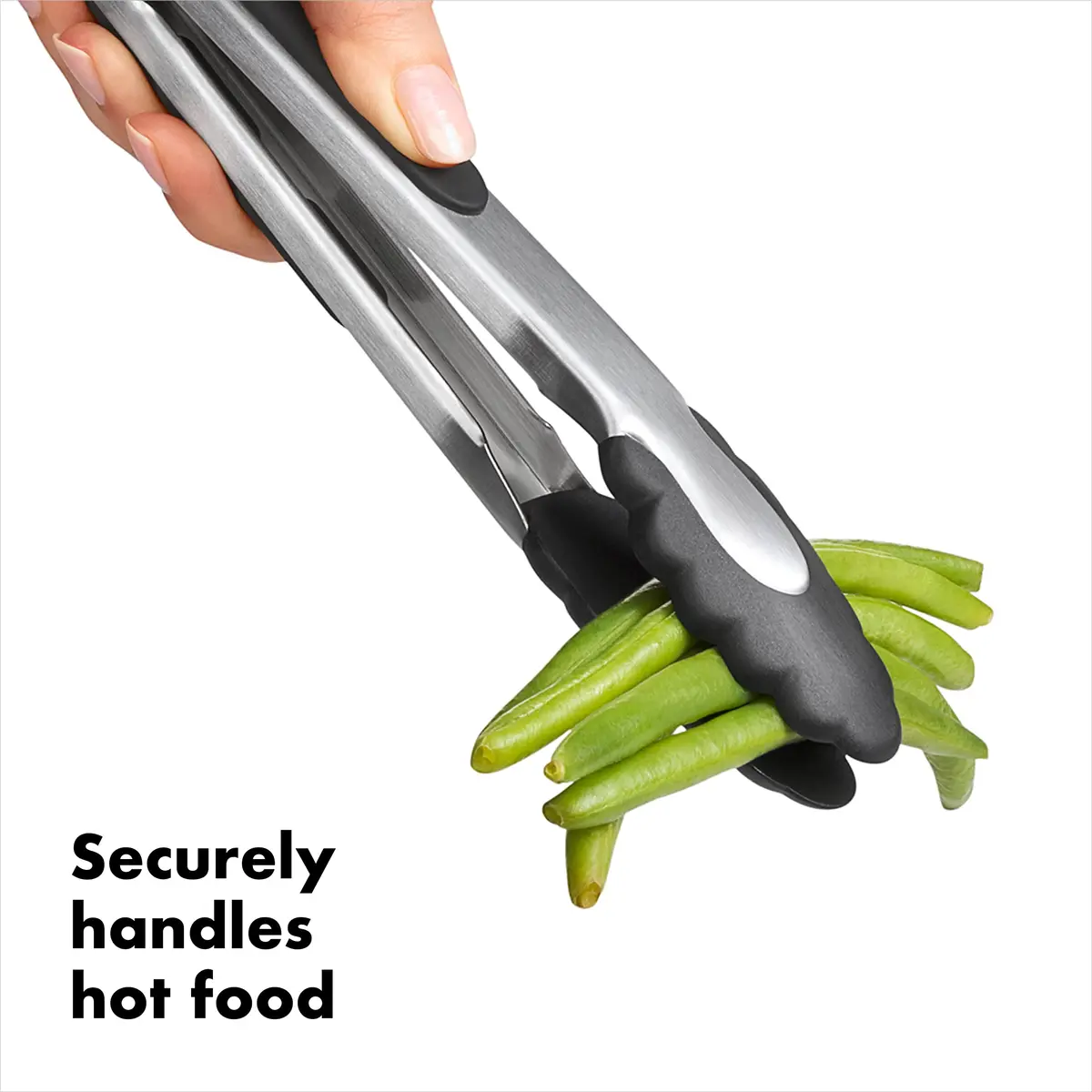 OXO Good Grips 2-Piece Tongs with Nylon Heads Set | 23cm (9") & 30cm (12") Locking Tongs for Cooking & Serving - view 3