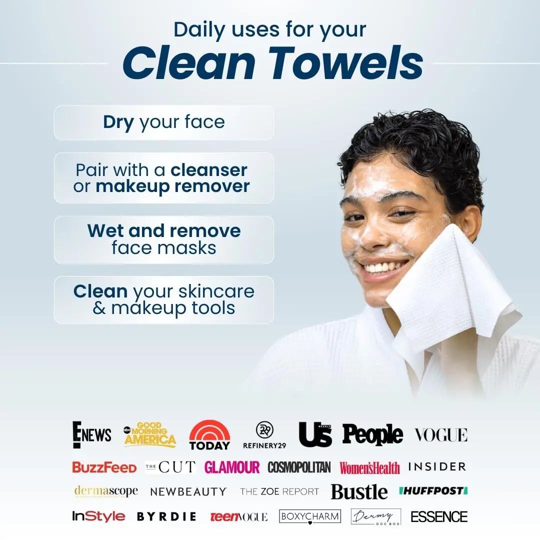 CLEAN SKIN CLUB Disposable Face Towels 50 Count | Natural Bamboo, Sensitive Skin Friendly - view 9