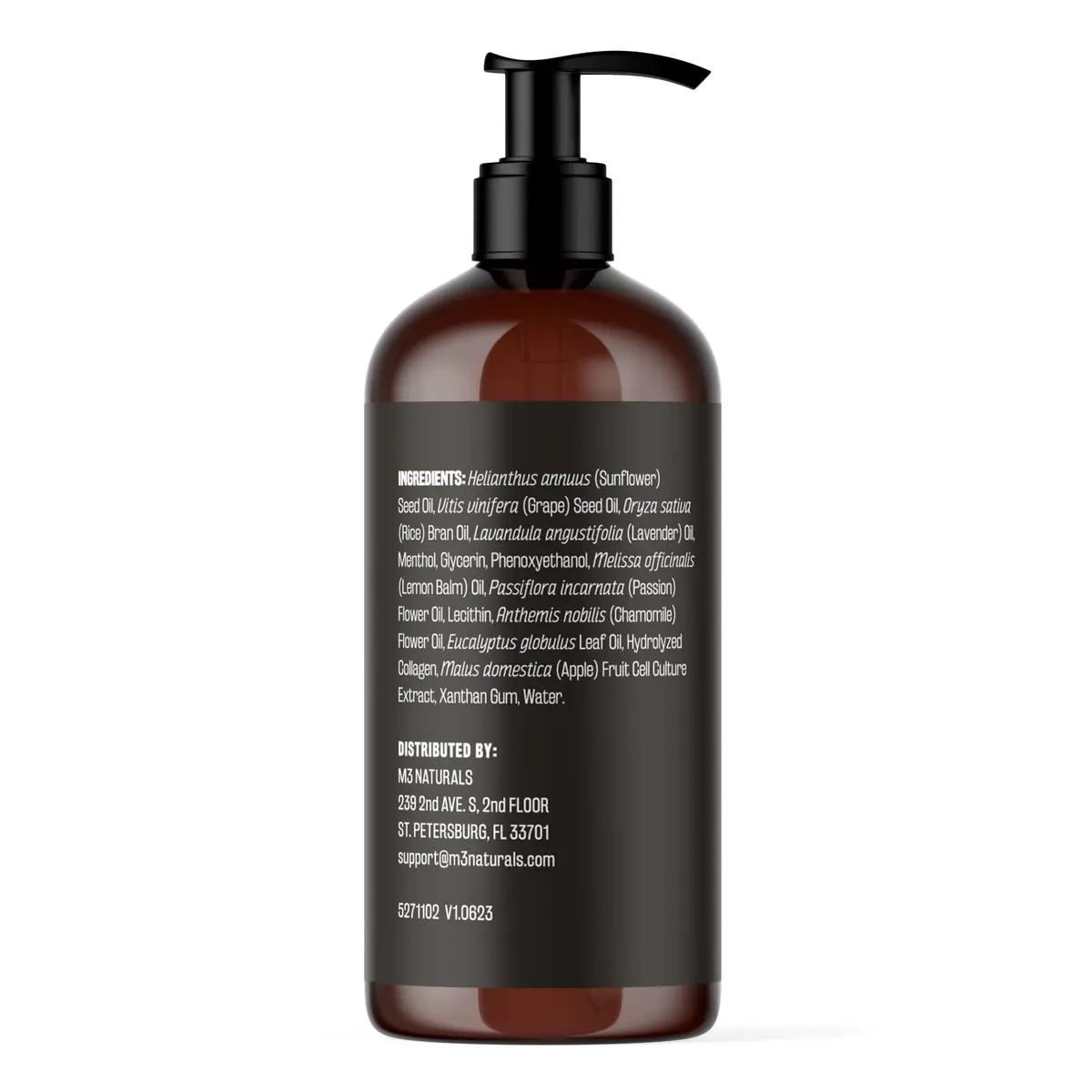 M3 Naturals Lavender Sensual Massage Oil 242ml (8 fl oz) | Calms Mind & Body with Collagen & Stem Cells - view 2