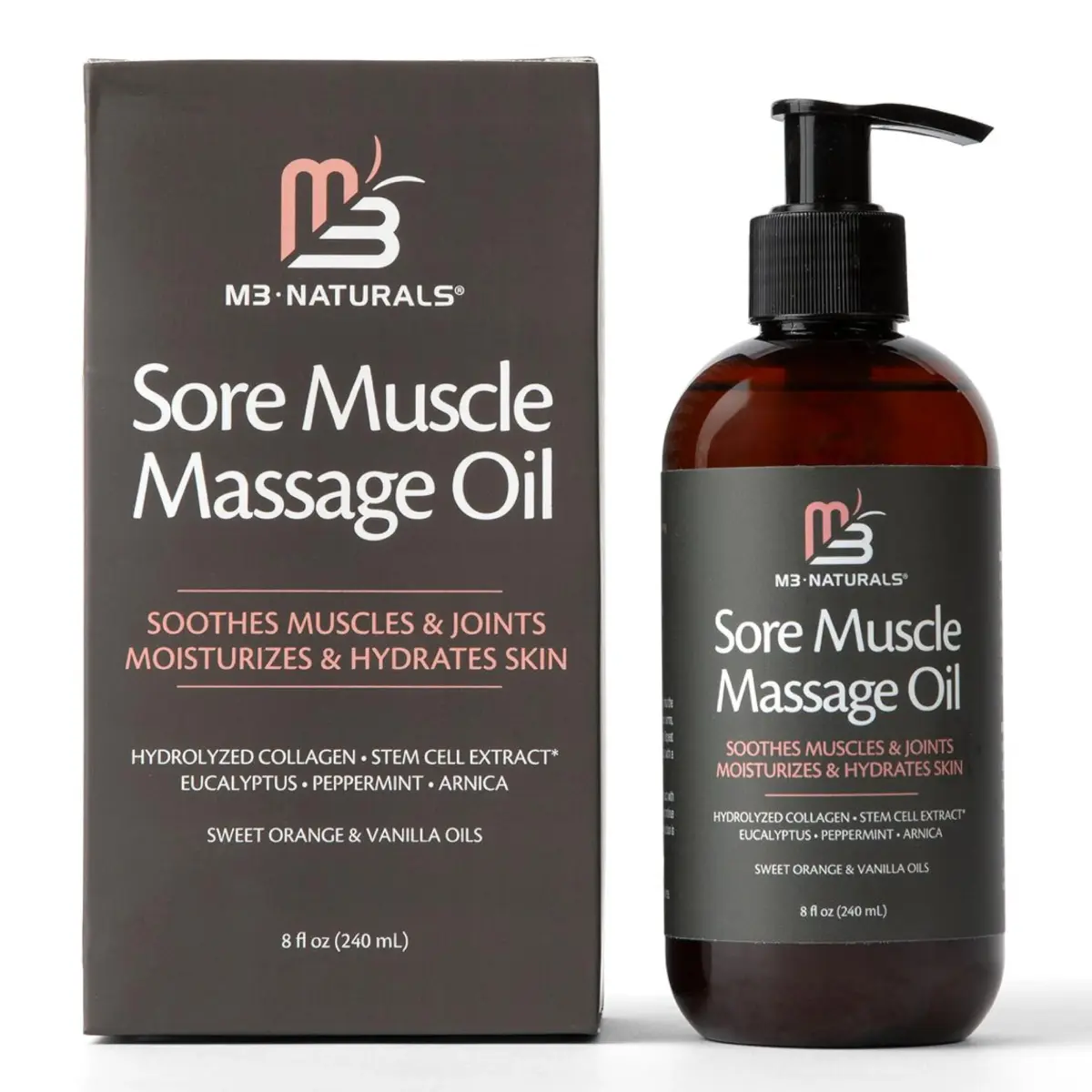 M3 Naturals Arnica Massage Oil 245ml (8 fl oz) | Soothes Muscles & Firms Skin - view 2