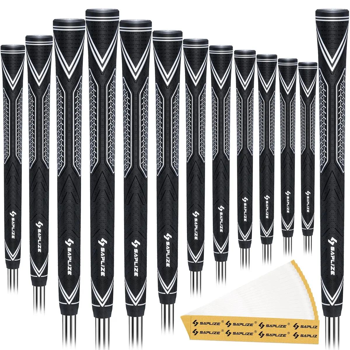 SAPLIZE G50 Endurance Golf Grips Set, Midsize, White | Premium Rubber, All-Weather Control (70-120 chars) - main product image