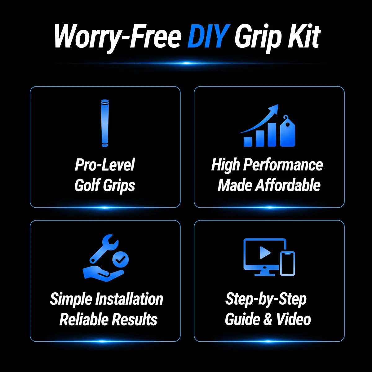 SAPLIZE G50 Endurance Golf Grips Set, Midsize, White | Premium Rubber, All-Weather Control (70-120 chars) - view 2