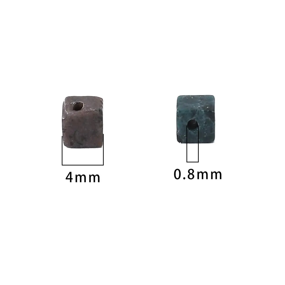 Beadia Natural Indian Agate Square Stone Beads 4x4mm | Unique Chakra Healing Gemstones for Jewelry - view 5