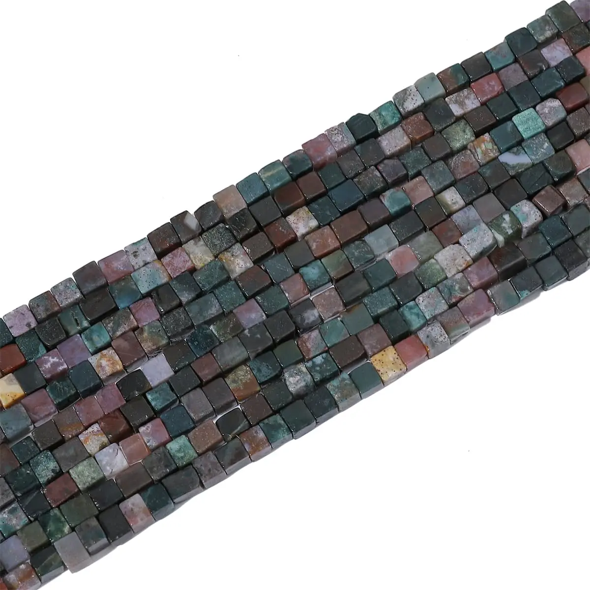 Beadia Natural Indian Agate Square Stone Beads 4x4mm | Unique Chakra Healing Gemstones for Jewelry - view 7