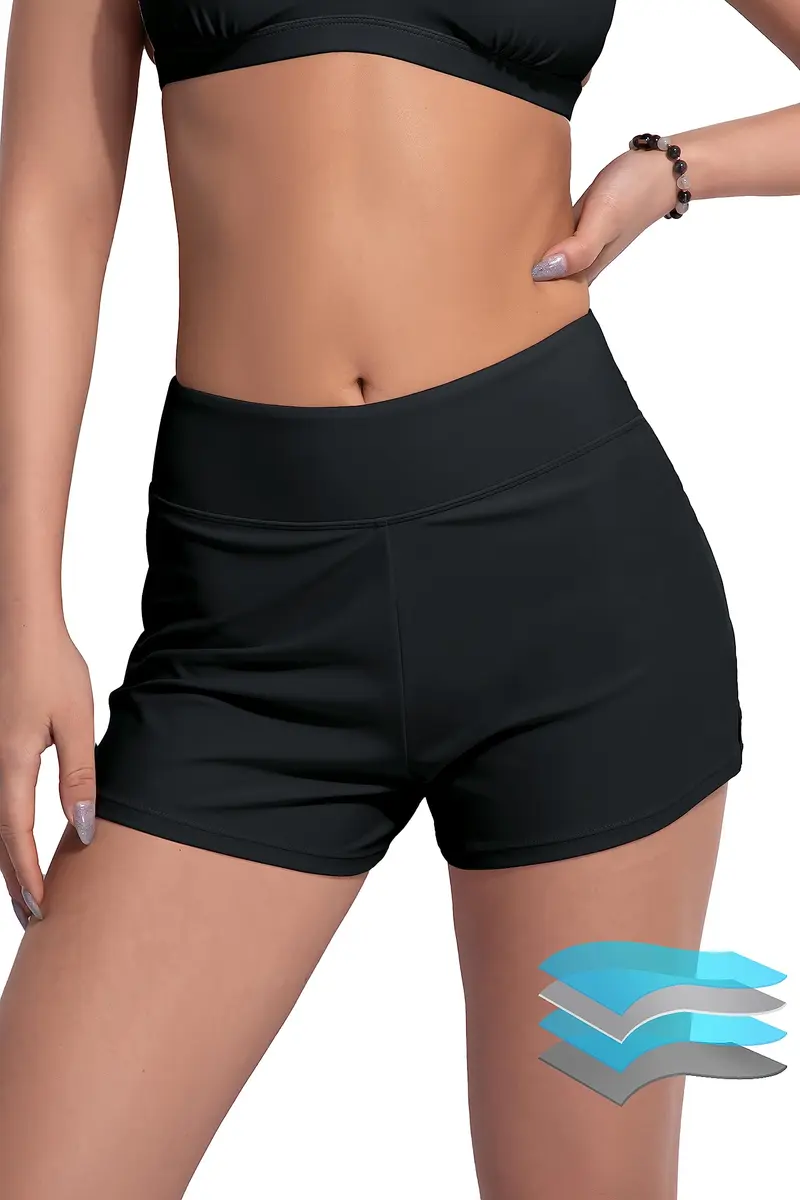 Beautikini Period Swimwear Bottoms High Waisted Full Coverage Black S | Leakproof, Tummy Control, Sun Protection - main product image