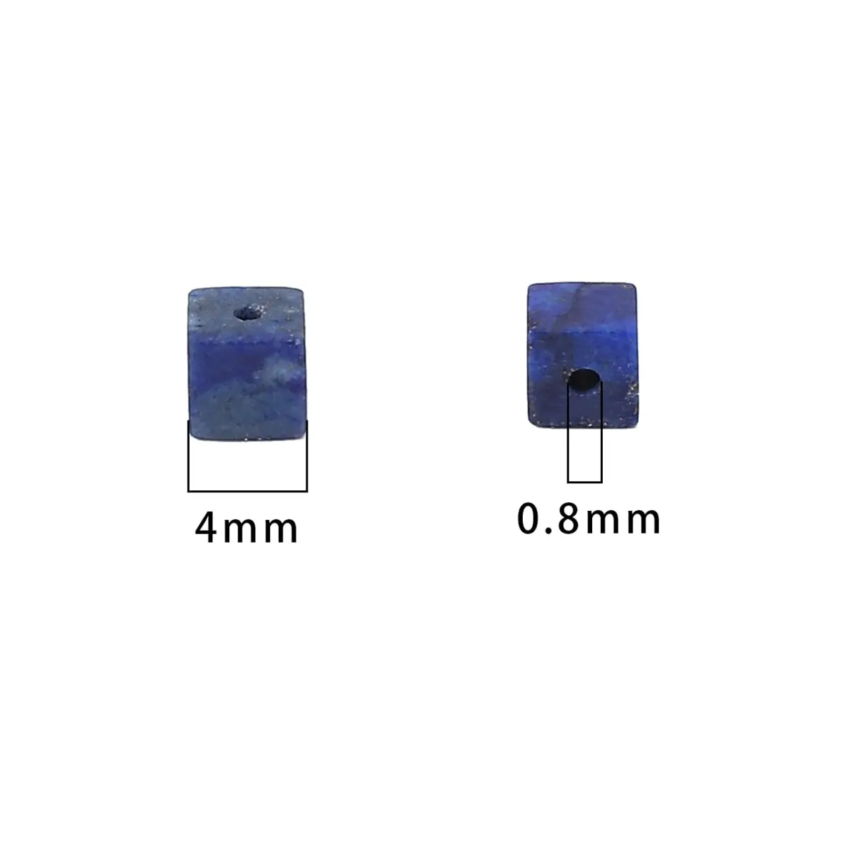 Beadia Natural Lapis Lazuli Beads 4x4mm | Unique Semi-Gemstone Jewelry Beads - view 5