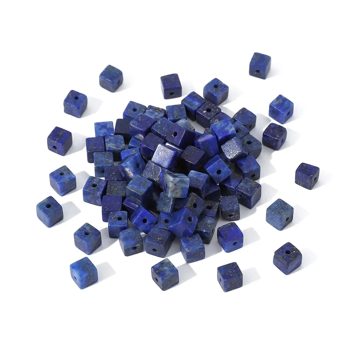 Beadia Natural Lapis Lazuli Beads 4x4mm | Unique Semi-Gemstone Jewelry Beads - view 4