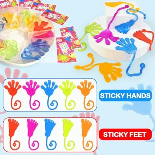 Leetous Sticky Hands & Feet Party Favors 20 PCS | Non-Toxic Vinyl Toys for Kids 3-6 Years - view 2
