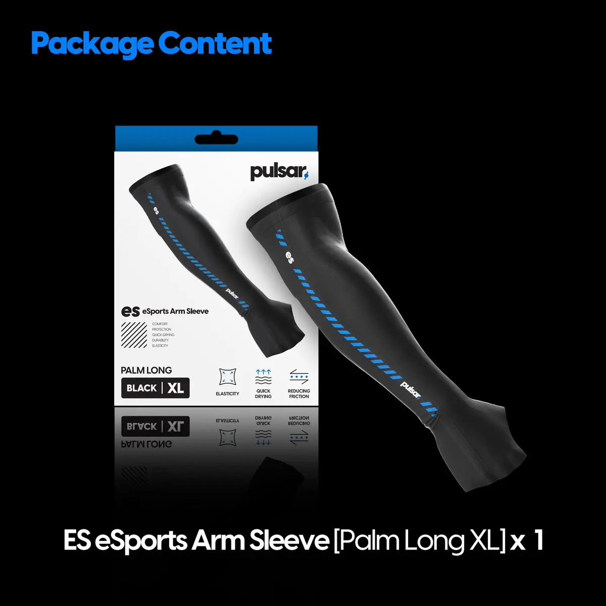 Pulsar Gaming Gears Palm Long Gaming Arm Sleeve, Large, Black | Cooling, Elastic, Durable for eSports - view 9
