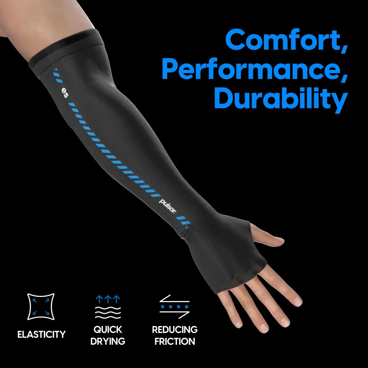 Pulsar Gaming Gears Palm Long Gaming Arm Sleeve, Large, Black | Cooling, Elastic, Durable for eSports - view 3
