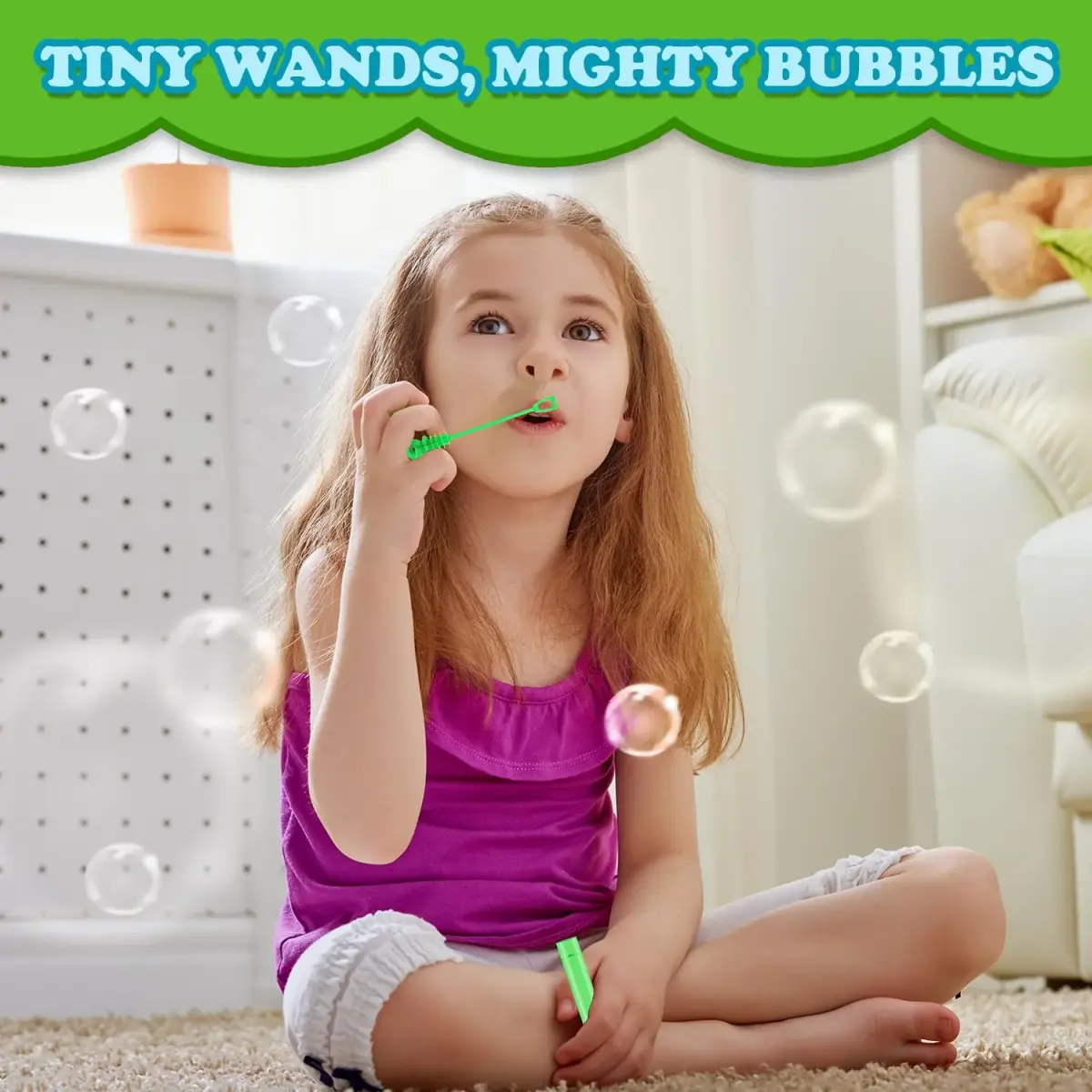Leetous 300 Pack Mini Bubble Wands | Bulk Classroom Treasure Box Toys Prizes for Kids - view 3