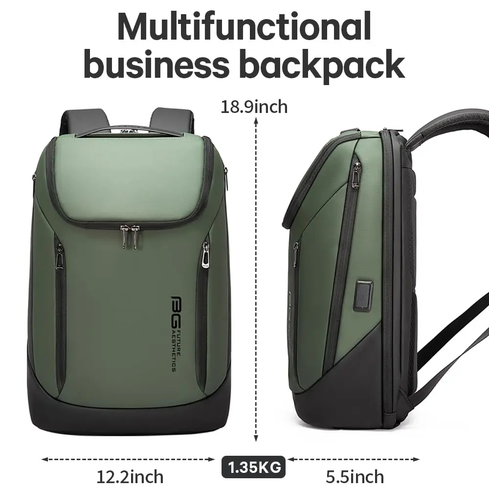 BANGE Business Waterproof Laptop Backpack 15.6" | Durable Travel & Business Bag with USB Port - view 6