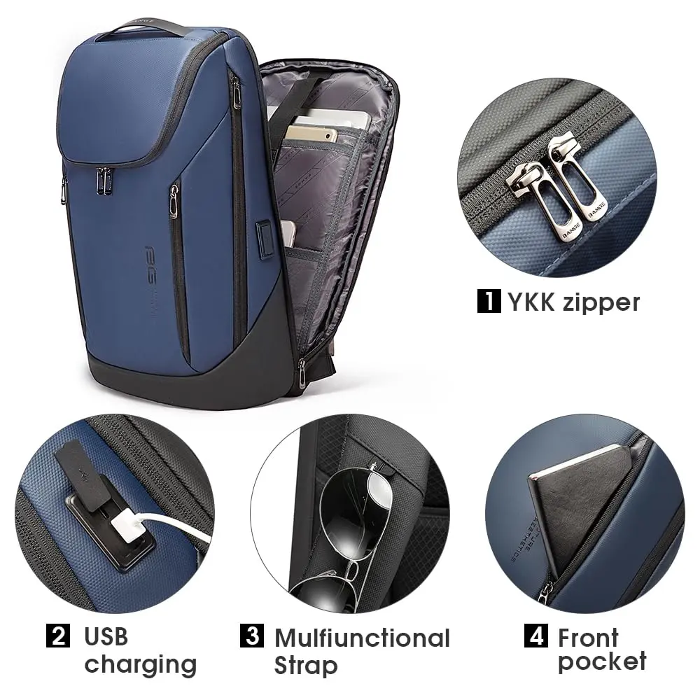 BANGE Business Smart Backpack Waterproof Fit 15.6 Inch Laptop Backpack with USB Charging Port, Travel Durable Backpack (36cm x 18cm x 45cm / 14.2" x 7.1" x 17.7") - view 5