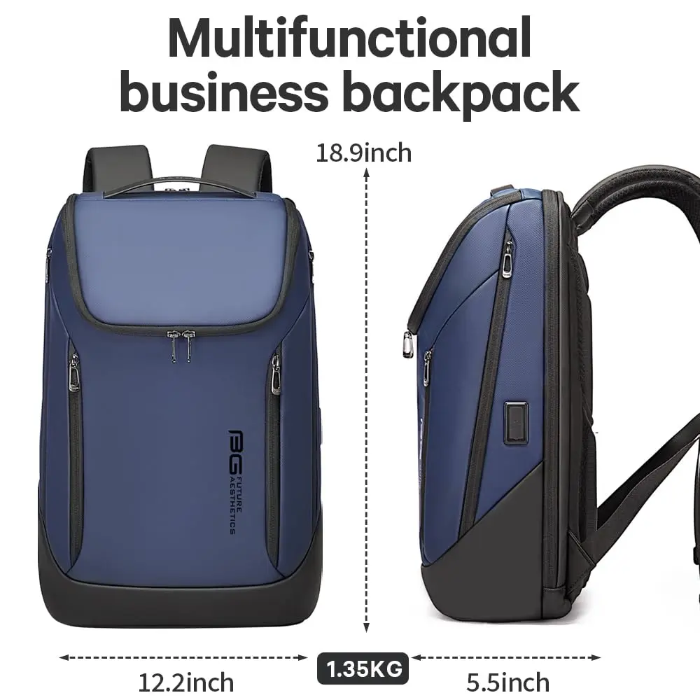 BANGE Business Smart Backpack Waterproof Fit 15.6 Inch Laptop Backpack with USB Charging Port, Travel Durable Backpack (36cm x 18cm x 45cm / 14.2" x 7.1" x 17.7") - view 2