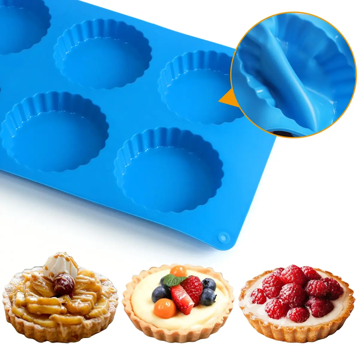 Sidosir 3pcs Peanut Butter Cup Mold | Silicone Mini Tart Pan for Fat Bombs & Brownies (-40°C to 230°C) - view 4