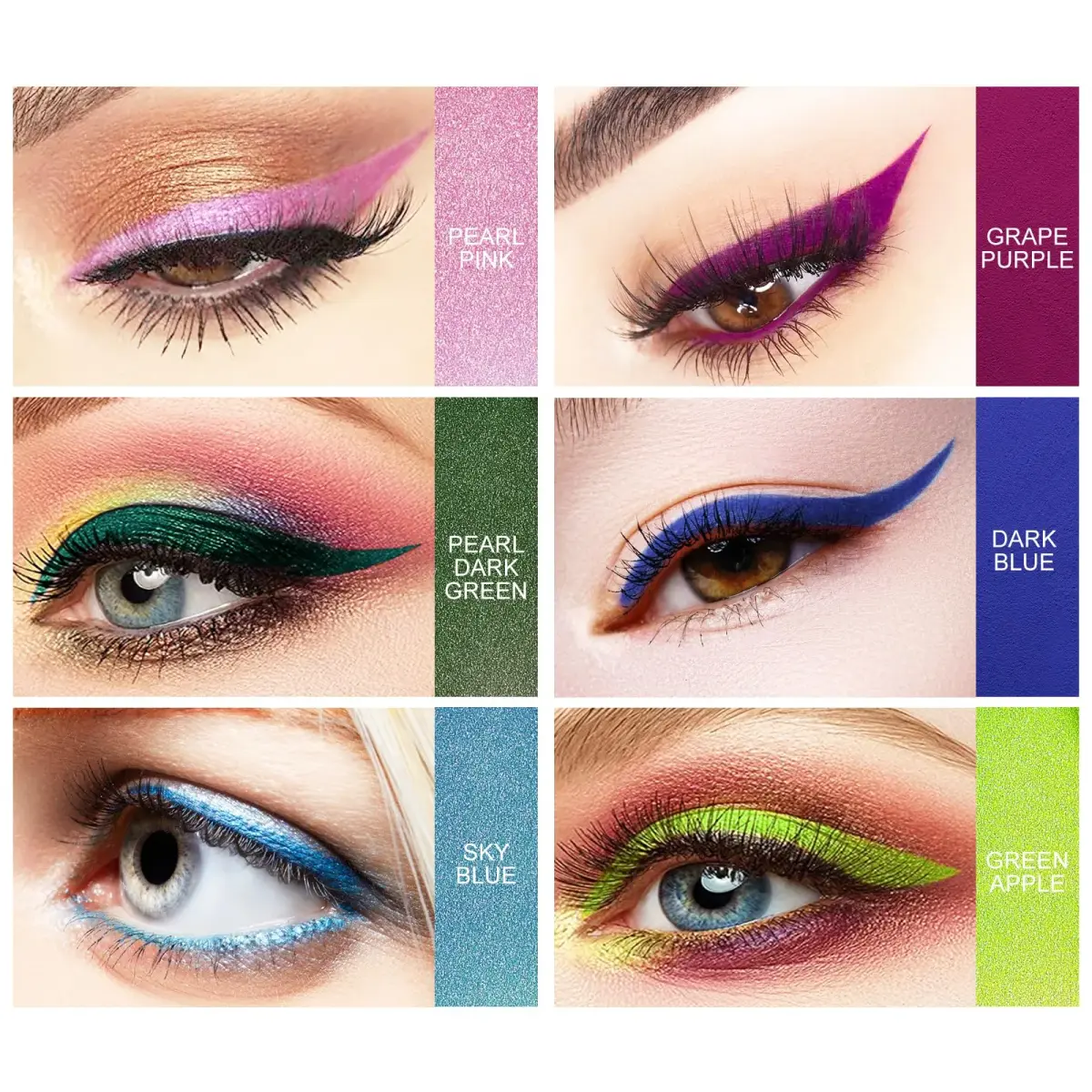 Ownest 6 Colors Eyeliner Gel Pencil Set B | Waterproof & Smudge-Proof for Professional Eye Makeup - view 2