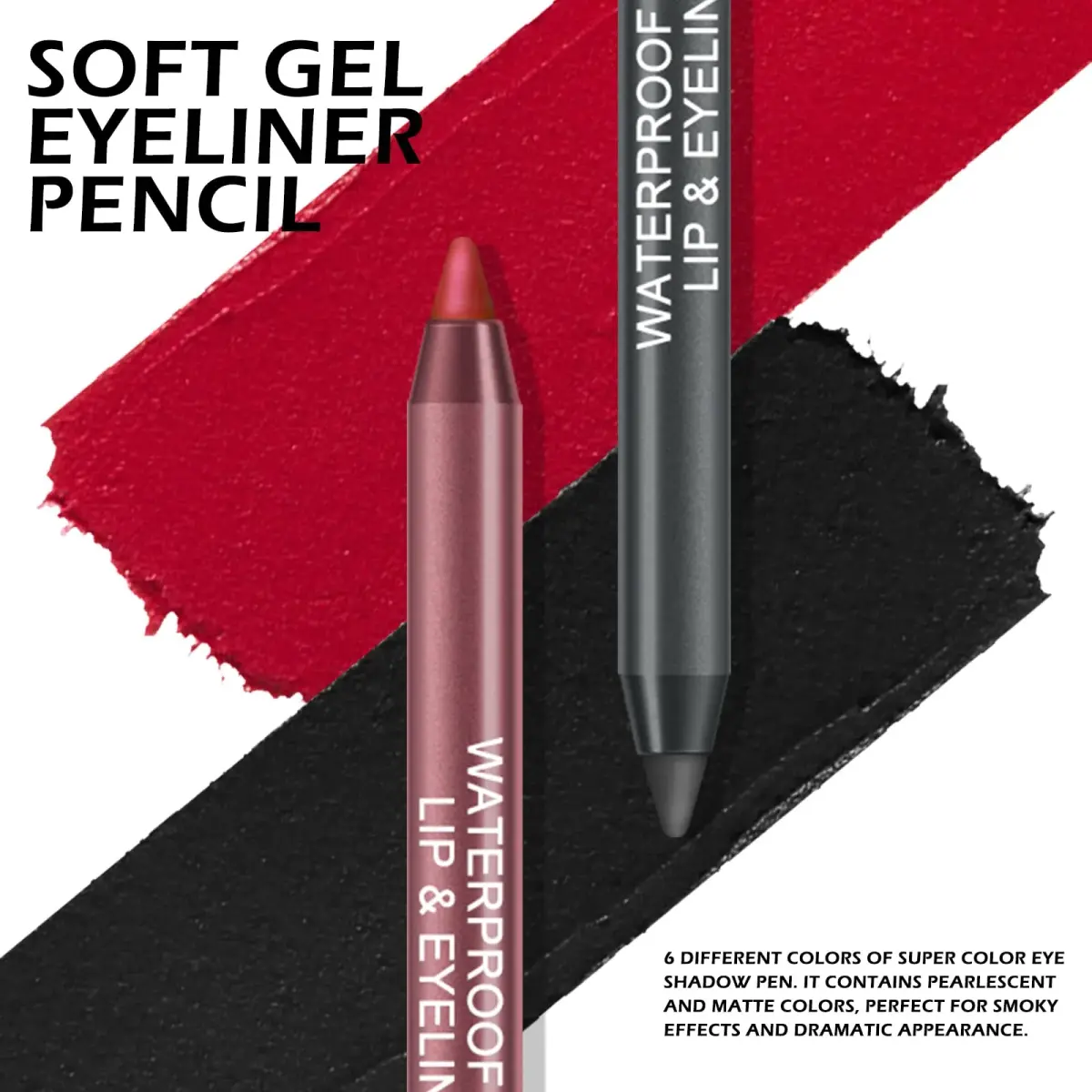 Ownest 6 Colors Eyeliner Gel Pencil Set A | Waterproof & Smudge-Proof for Professional Eye Makeup - view 6