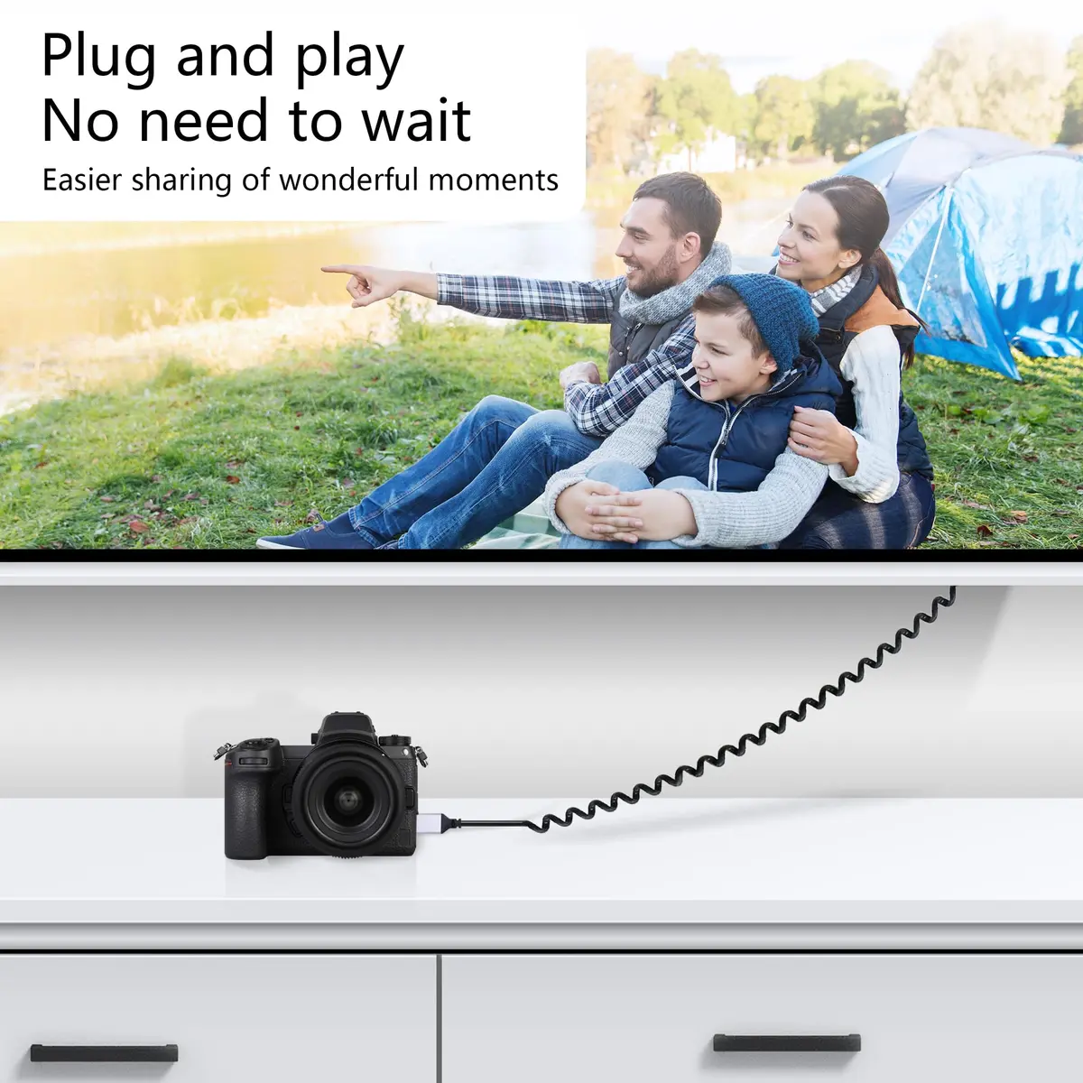 RIIEYOCA 90 Degree UHD 4K Mini HDTV Male to HDTV Male Coiled Cable Supports 4K@60Hz,1080p,ARC,3D,Stretchable to 1.5M/5FT - view 5