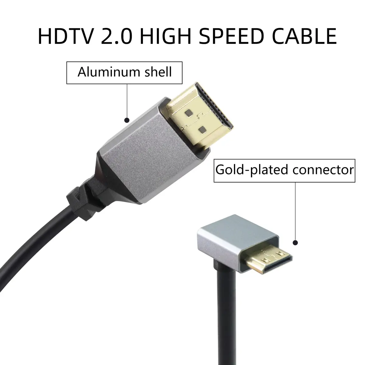 RIIEYOCA 90 Degree UHD 4K Mini HDTV Male to HDTV Male Coiled Cable Supports 4K@60Hz,1080p,ARC,3D,Stretchable to 1.5M/5FT - view 3