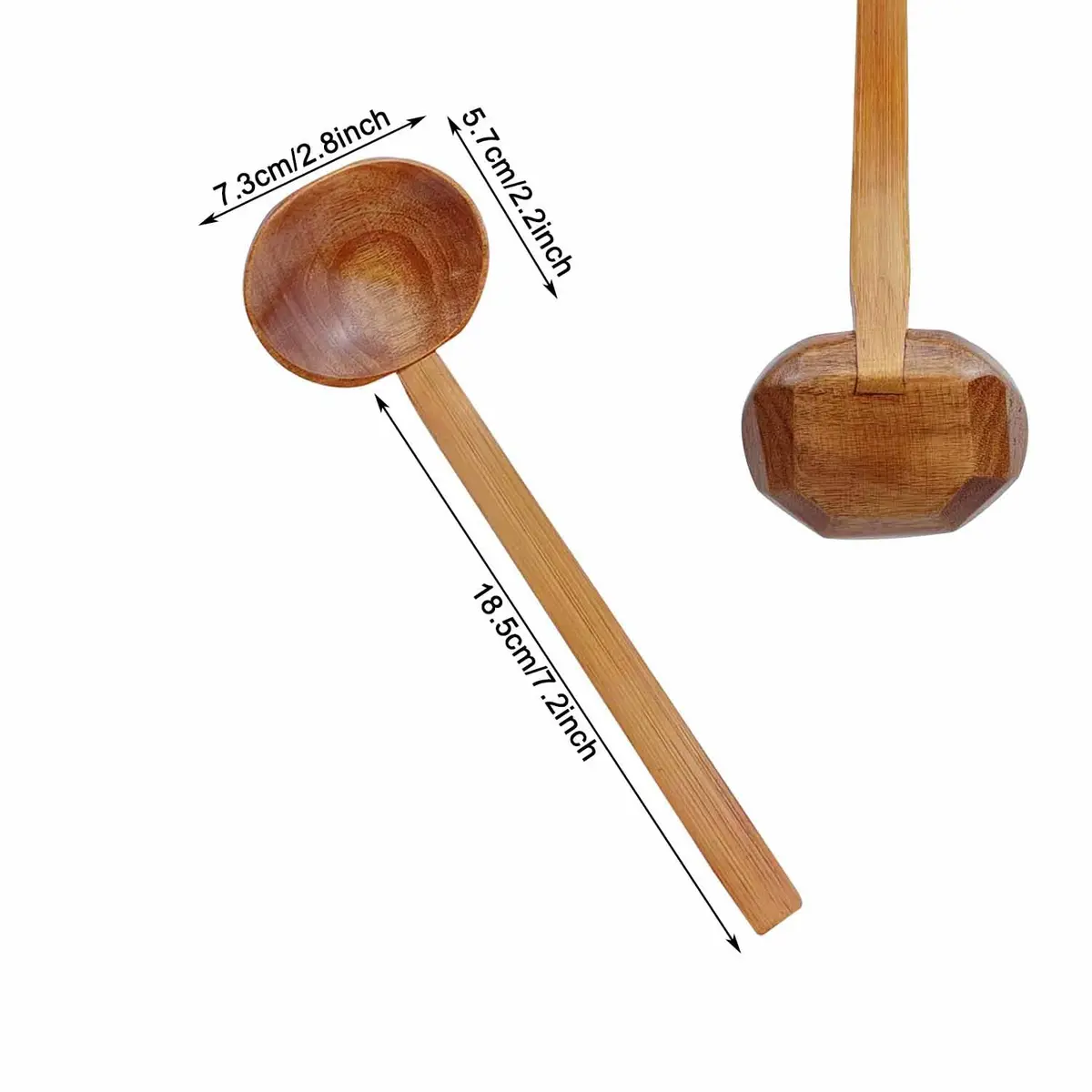 Auswalar Japanese Wooden Ramen Spoons with Long Handle, 22 cm (8.66 in) - Set of 4 - view 2