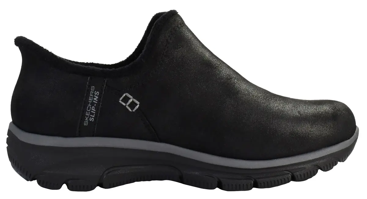 Skechers Women's Easy Going-Modern Hour Slip-In Ankle Boot, Black, 8.5 | Vegan Leather & Faux Fur Comfort - view 6