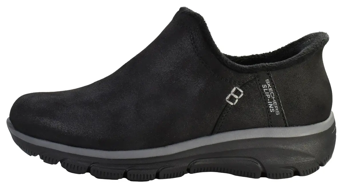 Skechers Women's Easy Going-Modern Hour Slip-In Ankle Boot, Black, 8.5 | Vegan Leather & Faux Fur Comfort - view 7