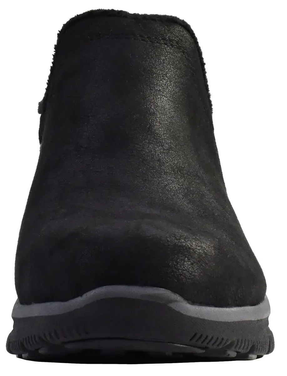 Skechers Women's Easy Going-Modern Hour Slip-In Ankle Boot, Black, 8.5 | Vegan Leather & Faux Fur Comfort - view 2