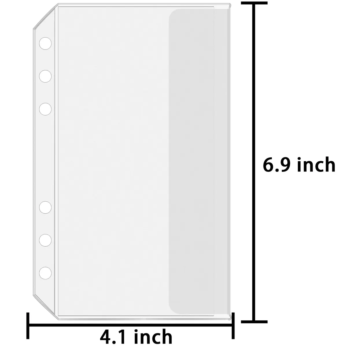 Antner A6 Binder Pockets 6.9 x 4.1 Inches (17.5 x 10.4 cm) — 12-Pack Zipless Clear PVC - view 2