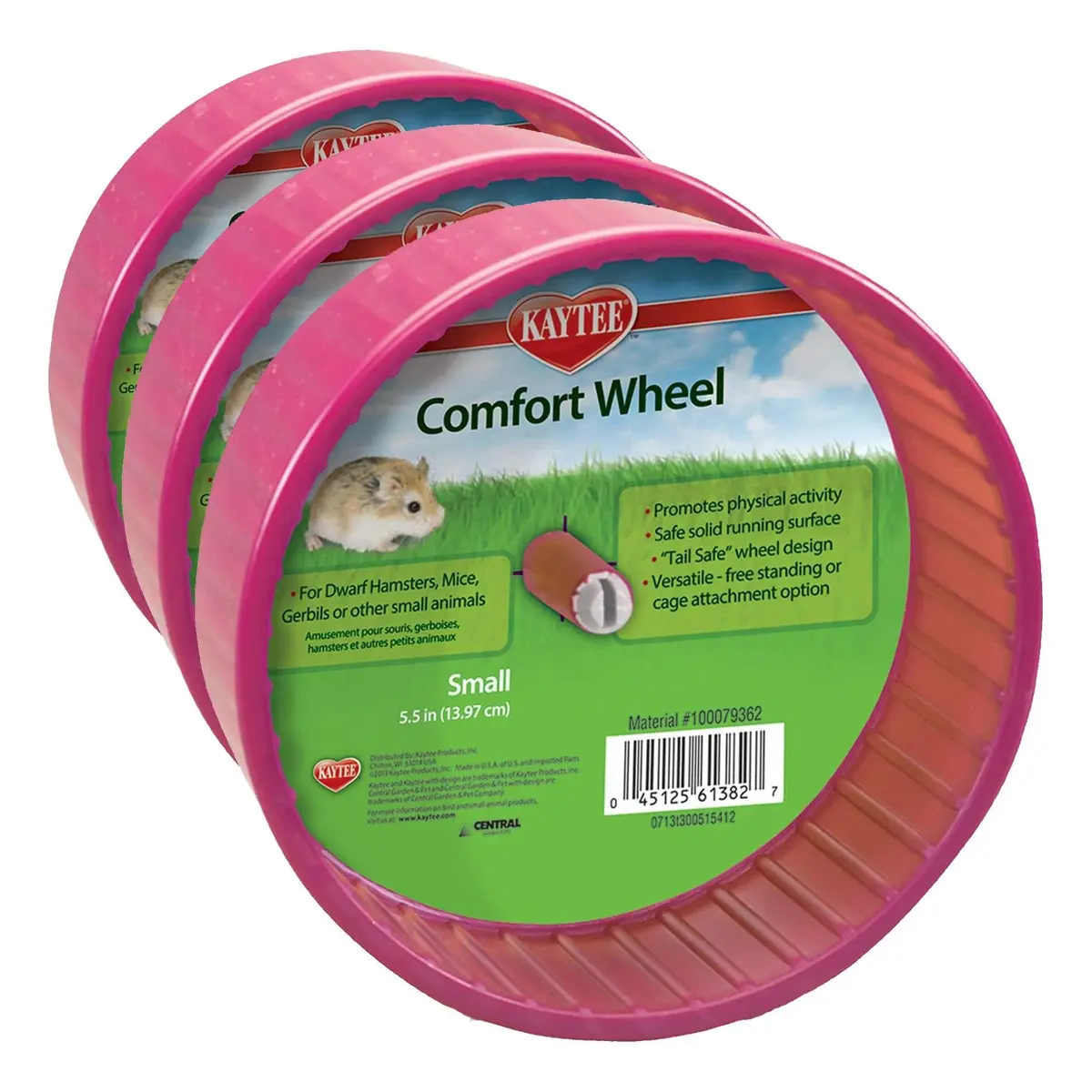 Kaytee Comfort Wheel Small 5.5 Inches (Pack of 3) | Encourages Healthy Exercise for Mice and Dwarf Hamsters - main product image