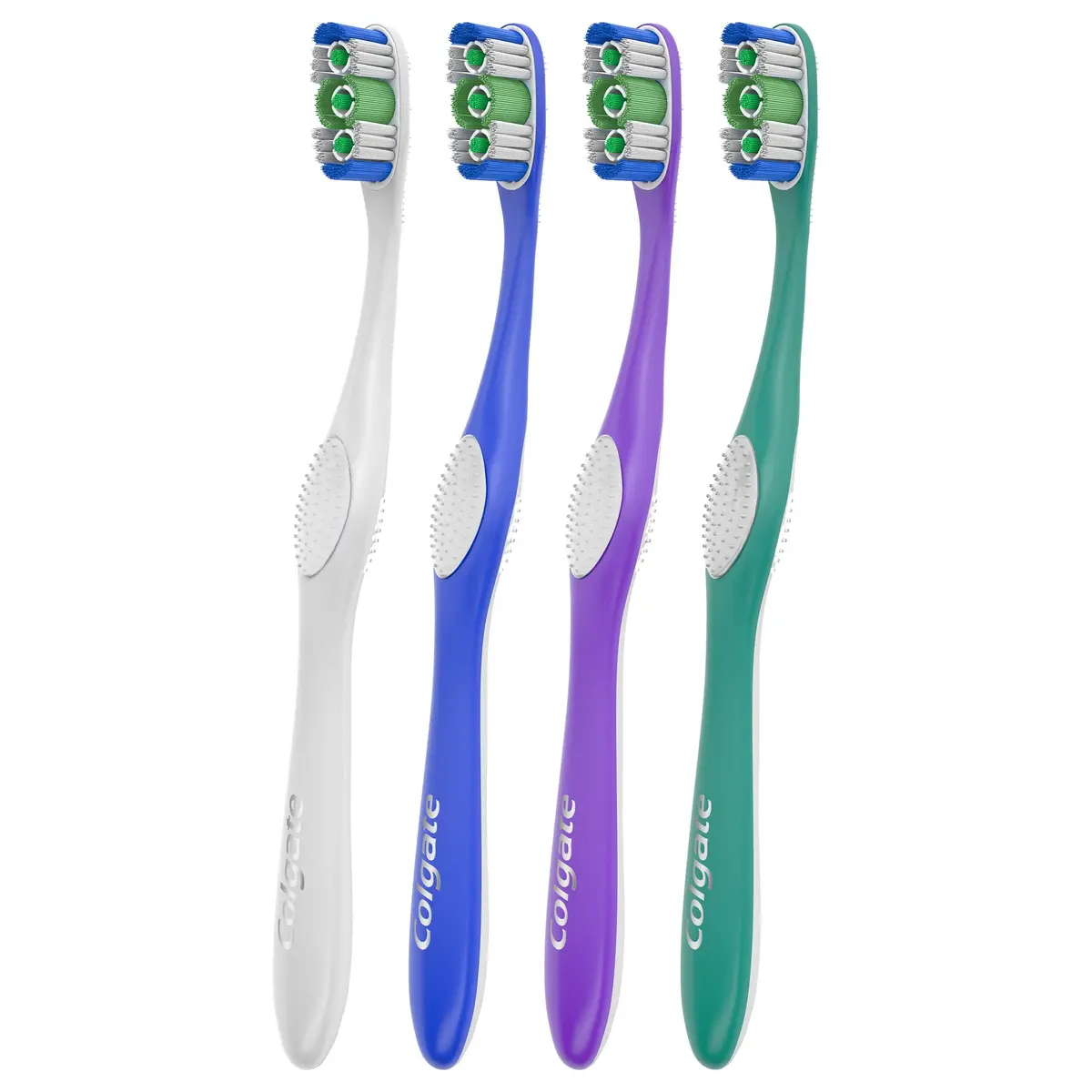 Colgate 360 Adult Toothbrush, Medium (4) Pack | Battery Powered, Red - view 2