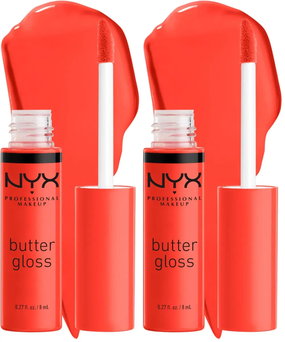 NYX PROFESSIONAL MAKEUP Butter Gloss Bling Lip Gloss, Orangesicle (Orange) - Pack of 2, 7.65 ml - main product image