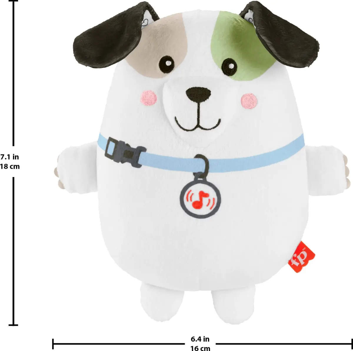 Fisher-Price Calming Vibes Puppy Soother Plush Sound Machine 18cm (7.13 inches) | Soothes Newborns with Music, Sounds & Vibrations - view 6