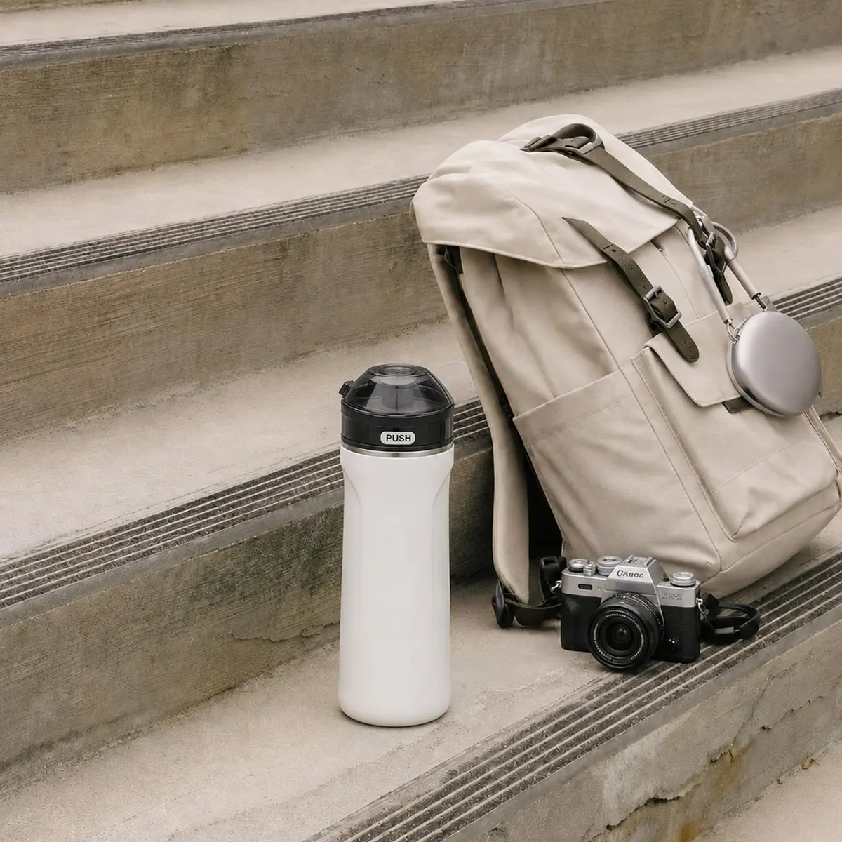 SipX™ Premium Stainless Steel Water Bottle with Straw Lid 18 oz | Triple Insulated, Leakproof, BPA-Free, White - view 6