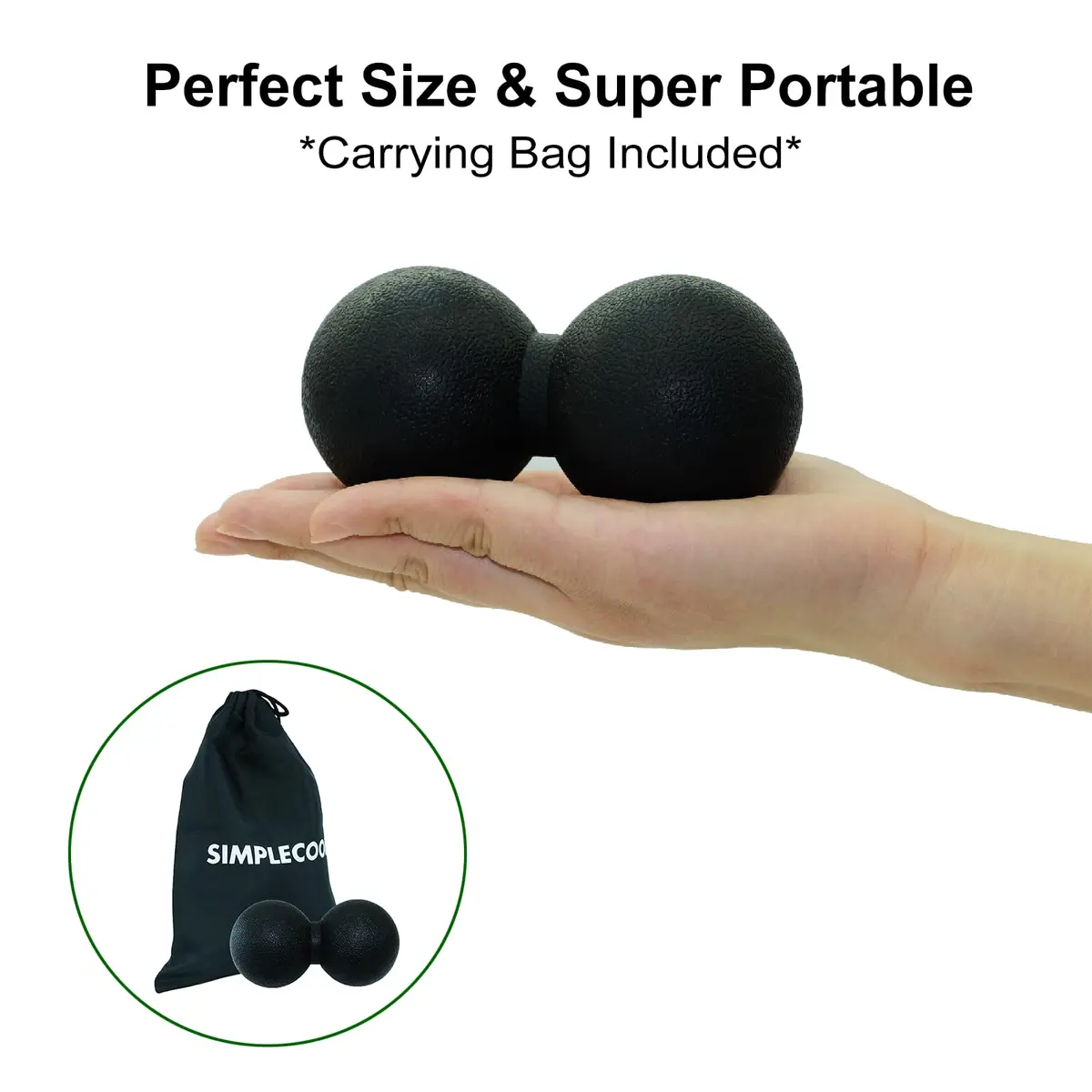 SIMPLECOOL Black Massager | Deep Tissue Myofascial Release & Muscle Relaxer (12cm/4.7") - view 3
