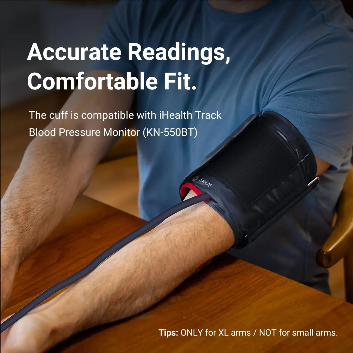 iHealth Extra Large Adult Replacement Blood Pressure Cuff 48cm (18.9") | Clinically Accurate for Big Arms - view 2