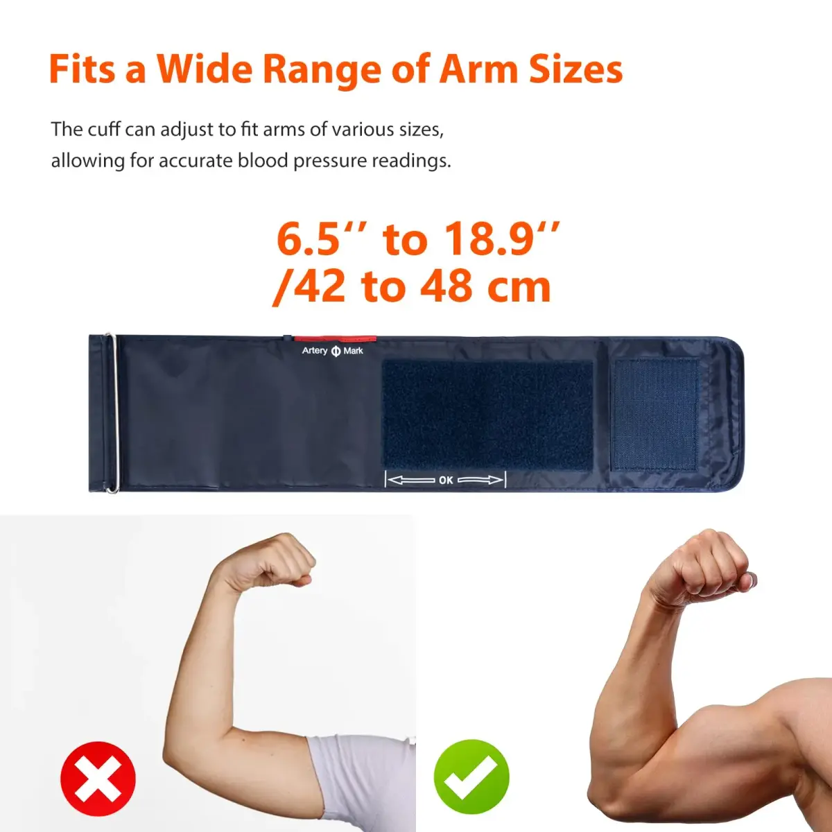 iHealth Extra Large Adult Replacement Blood Pressure Cuff 48cm (18.9") | Clinically Accurate for Big Arms - view 4