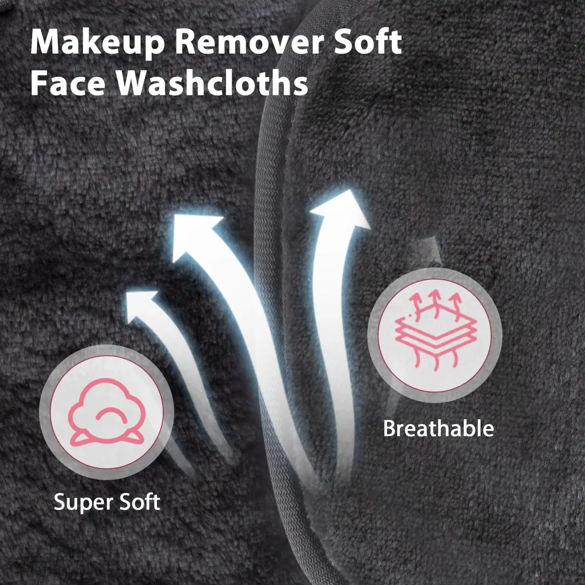 Natwag Reusable Microfiber Makeup Remover Cloths 6" x 6" (12 Pack, Mix Color) | Gentle Face Washcloths for Sensitive Skin - view 3